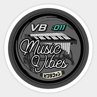 Retro Vibraphone Musical Vibes of A Vibraphonist - Playing Sets of Vibes Percussion Instrument Sticker